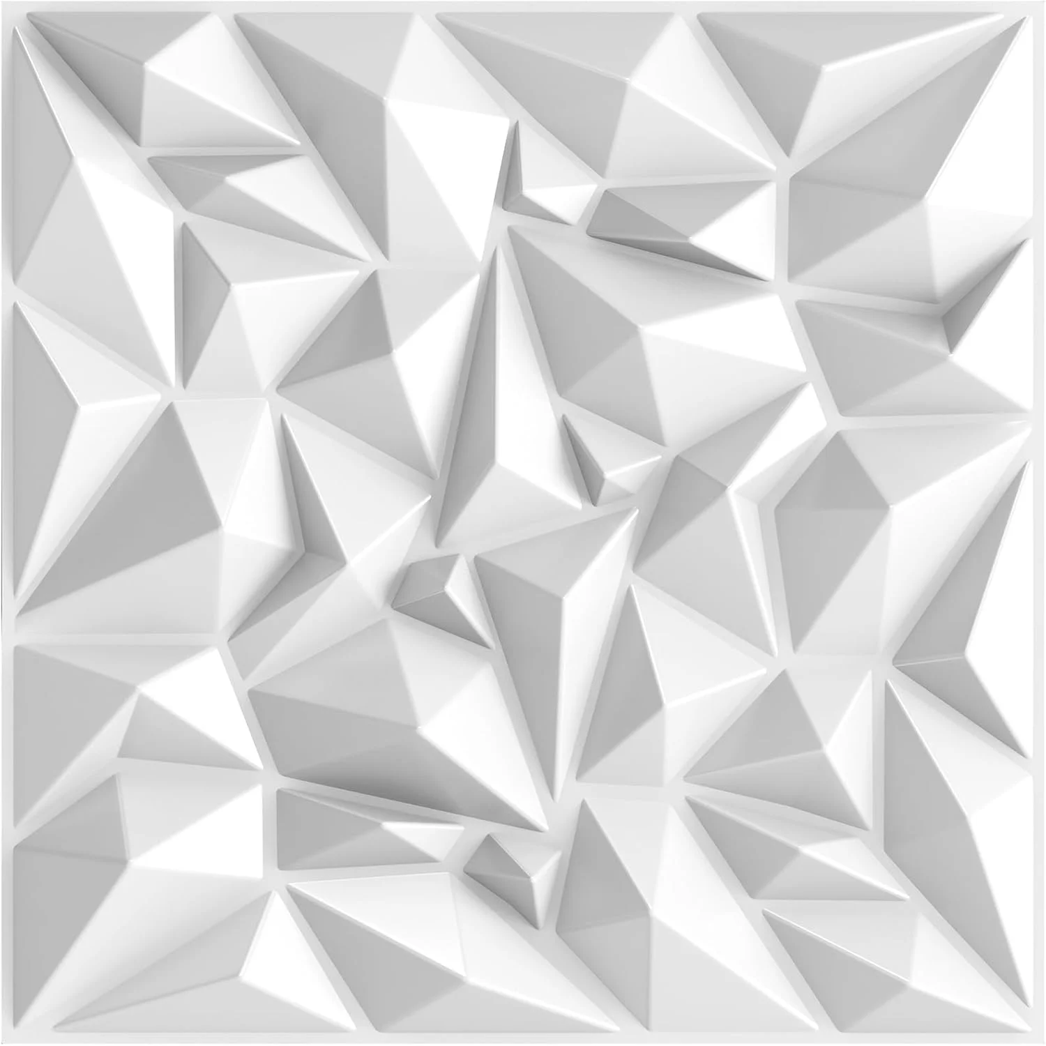 پنل های دیفیوزر آکوستیک TroyStudio، 50x50x2.5 سانتی متر، 12 عدد، پلاستیک PVC سفید، پنل دیواری سه بعدی، پنل دیفیوزر آکوستیک استودیو ضبط، تایل های سقفی تزئینی هنری