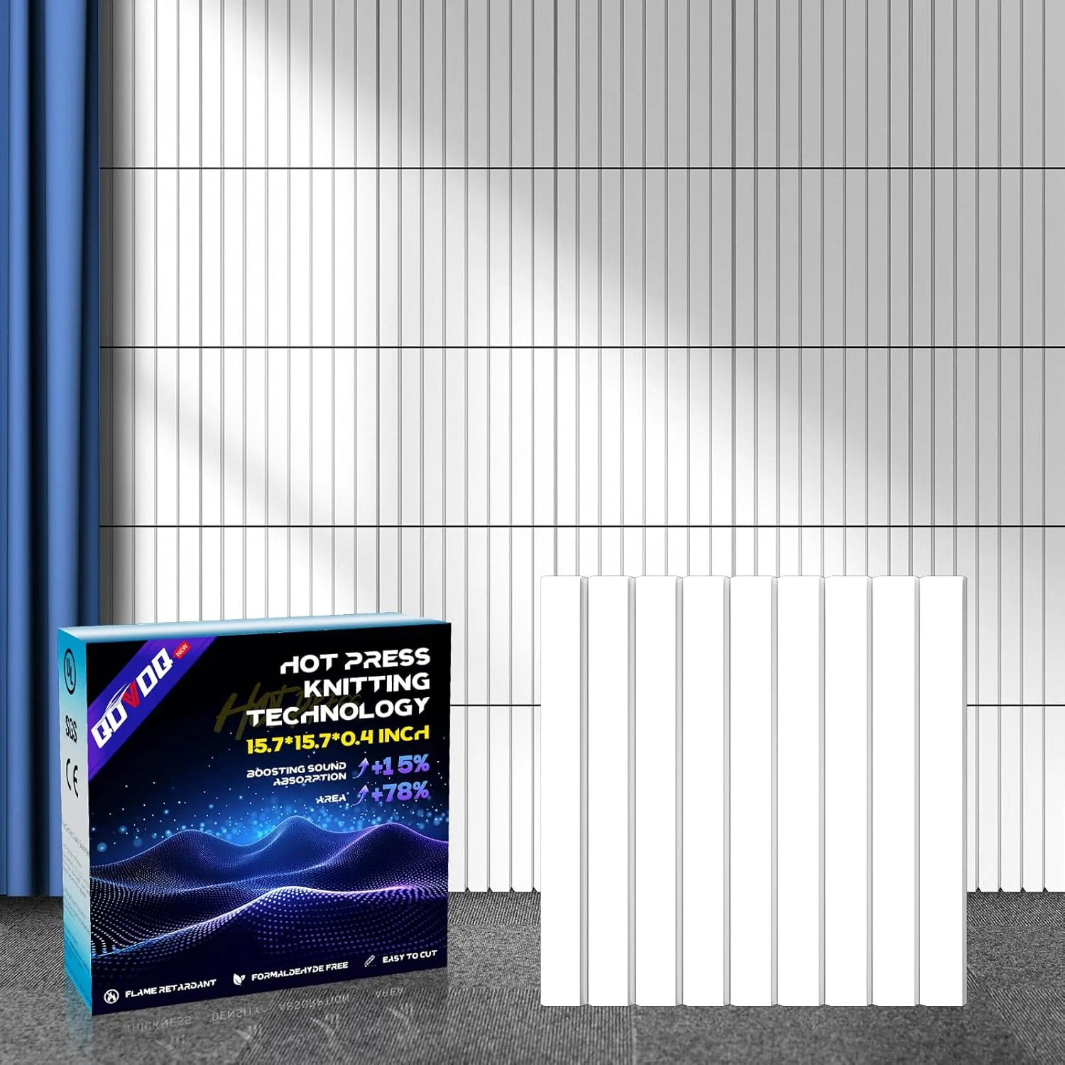 بسته 10 عددی پنل های دیواری بزرگ خودچسب عایق صدا، 40x40x1 سانتی متر، پنل های فوم عایق صدا برای دیوارها، چگالی بالا، پنل های آکوستیک، پنل های کاهش صدا سفید