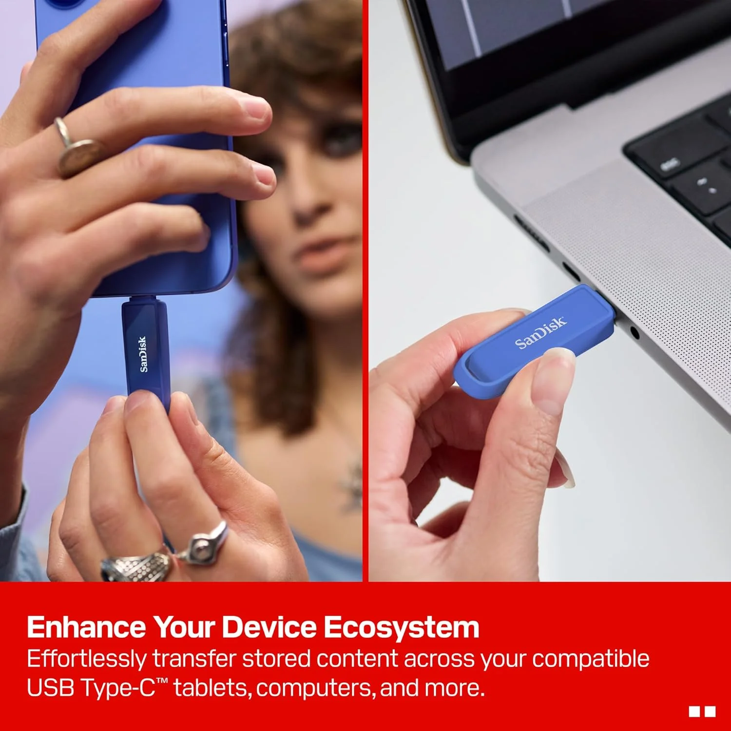 درایو تلفن همراه SanDisk با USB Type-C برای تلفنهای هوشمند، تبلتها و رایانهها، 1 ترابایت - آبی دریایی درایو تلفن همراه SanDisk با USB Type-C برای تلفنهای هوشمند، تبلتها و رایانهها، 1 ترابایت - آبی دریایی