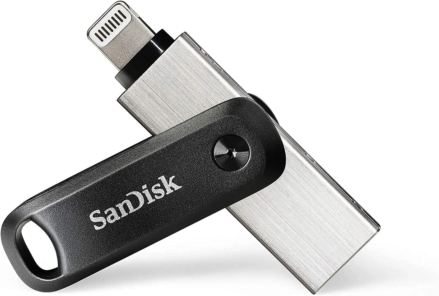 فلش مموری 128 گیگابایتی SanDisk iXpand Go برای آیفون، آیپد، کامپیوتر و لپ تاپ - درایو USB 3.0 دو منظوره با کانکتورهای Type A و Lightning به همراه بند گردنی فلش مموری 128 گیگابایتی SanDisk iXpand Go برای آیفون، آیپد، کامپیوتر و لپ تاپ - درایو USB 3.0 دو منظوره با کانکتورهای Type A و Lightning به همراه بند گردنی