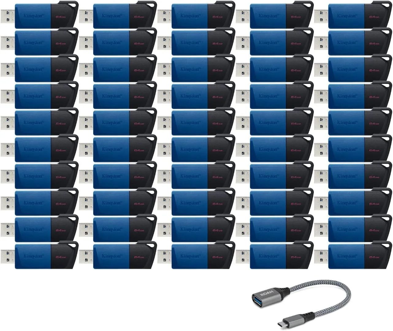 فلش مموری USB 3.2 کینگستون DataTraveler Exodia M با ظرفیت 64 گیگابایت (بسته 50 عددی) به همراه آداپتور USB-C فلش مموری USB 3.2 کینگستون DataTraveler Exodia M با ظرفیت 64 گیگابایت (بسته 50 عددی) به همراه آداپتور USB-C