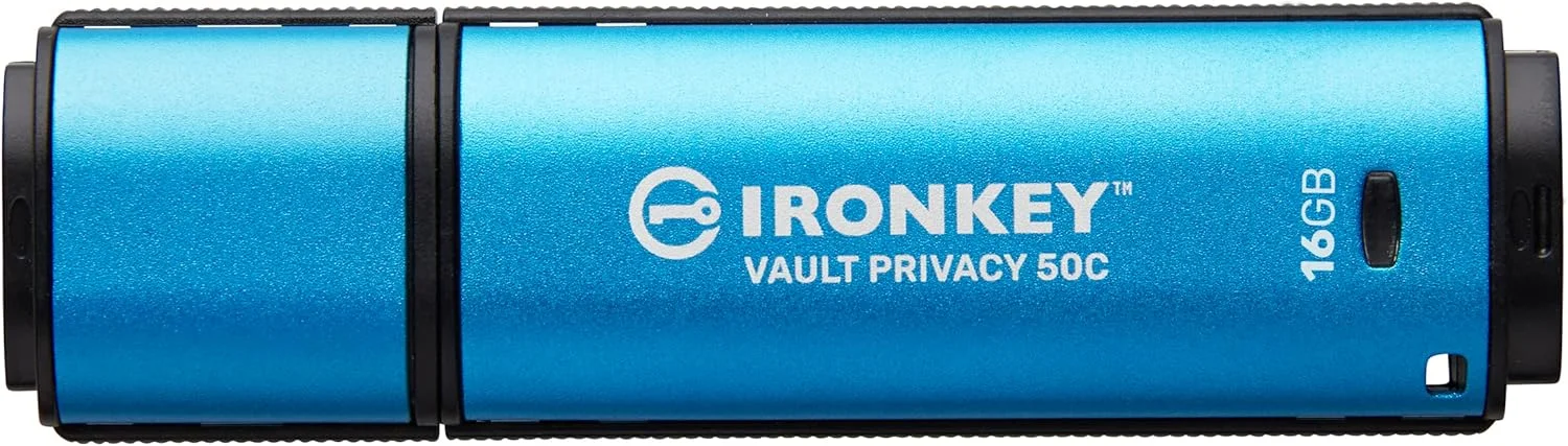 فلش مموری 16 گیگابایتی کینگستون Ironkey Vault Privacy 50 USB-C | دارای گواهینامه FIPS 197 | رمزگذاری سخت افزاری XTS-AES 256 بیتی | محافظت در برابر BadUSB و حملات Brute Force | گزینه چند رمز عبوری | IKVP50C/16GB فلش مموری 16 گیگابایتی کینگستون Ironkey Vault Privacy 50 USB-C | دارای گواهینامه FIPS 197 | رمزگذاری سخت افزاری XTS-AES 256 بیتی | محافظت در برابر BadUSB و حملات Brute Force | گزینه چند رمز عبوری | IKVP50C/16GB
