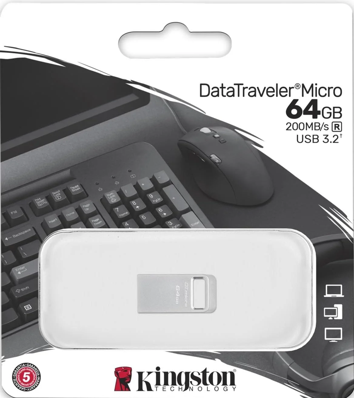 فلش مموری 128 گیگابایتی کینگستون DataTraveler Micro، فلش بسیار کوچک فلزی USB 3.2 نسل 1 با سرعت انتقال تا 200 مگابایت بر ثانیه مدل DTMC3G2/128GB، نقره ای فلش مموری 128 گیگابایتی کینگستون DataTraveler Micro، فلش بسیار کوچک فلزی USB 3.2 نسل 1 با سرعت انتقال تا 200 مگابایت بر ثانیه مدل DTMC3G2/128GB، نقره ای