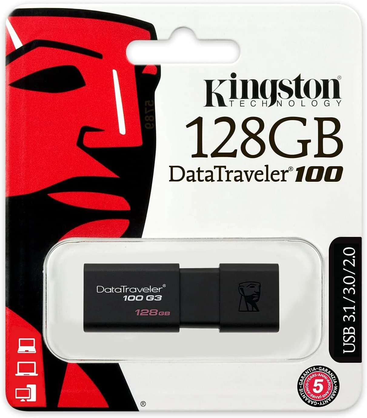 فلش مموری کینگستون DataTraveler 100 G3 مدل DT100G3 با ظرفیت 128 گیگابایت، USB 3.0, 3.1، رنگ مشکی فلش مموری کینگستون DataTraveler 100 G3 مدل DT100G3 با ظرفیت 128 گیگابایت، USB 3.0, 3.1، رنگ مشکی