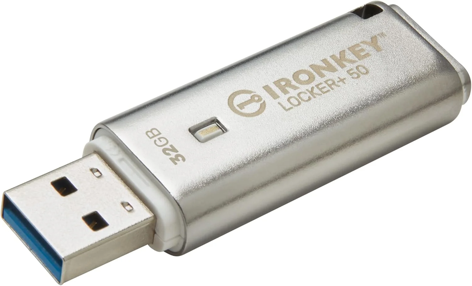 فلش مموری USB رمزگذاری شده 32 گیگابایتی Kingston Ironkey Locker+ 50 | USB 3.2 Gen 1 | محافظت XTS-AES | گزینه های امنیتی چند رمز عبوری | پشتیبان گیری خودکار ابری | بدنه فلزی | IKLP50/32GB، نقره ای فلش مموری USB رمزگذاری شده 32 گیگابایتی Kingston Ironkey Locker+ 50 | USB 3.2 Gen 1 | محافظت XTS-AES | گزینه های امنیتی چند رمز عبوری | پشتیبان گیری خودکار ابری | بدنه فلزی | IKLP50/32GB، نقره ای