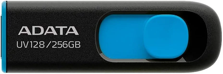 فلش مموری ای دیتا USB3 با ظرفیت 256 گیگابایت، مشکی-آبی، مدل AUV128256GRBE فلش مموری ای دیتا USB3 با ظرفیت 256 گیگابایت، مشکی-آبی، مدل AUV128256GRBE