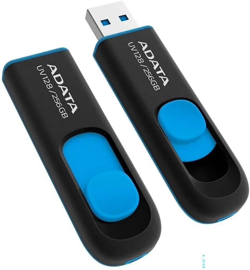 فلش مموری ای دیتا USB3 با ظرفیت 256 گیگابایت، مشکی-آبی، مدل AUV128256GRBE فلش مموری ای دیتا USB3 با ظرفیت 256 گیگابایت، مشکی-آبی، مدل AUV128256GRBE