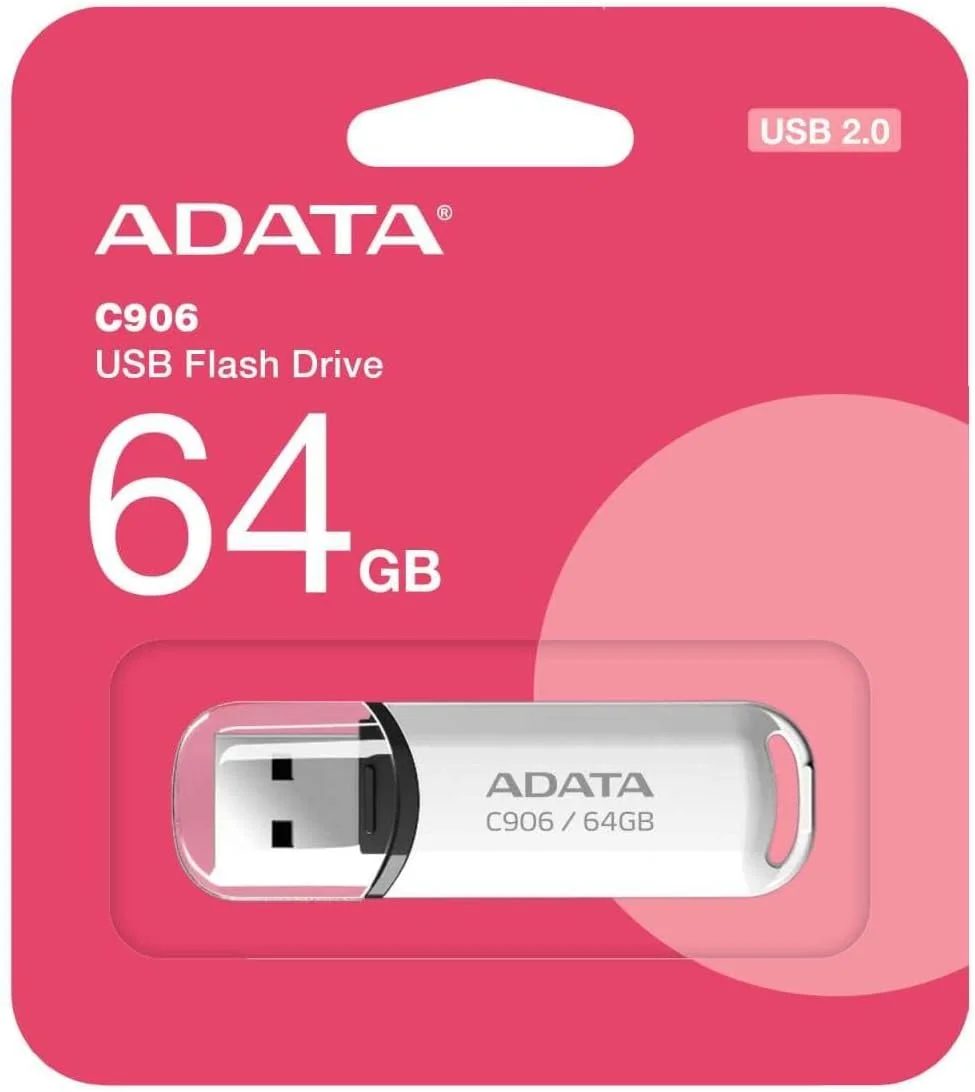 فلش مموری USB جمع و جور ای دیتا C906 | 64 گیگابایت | سفید فلش مموری USB جمع و جور ای دیتا C906 | 64 گیگابایت | سفید