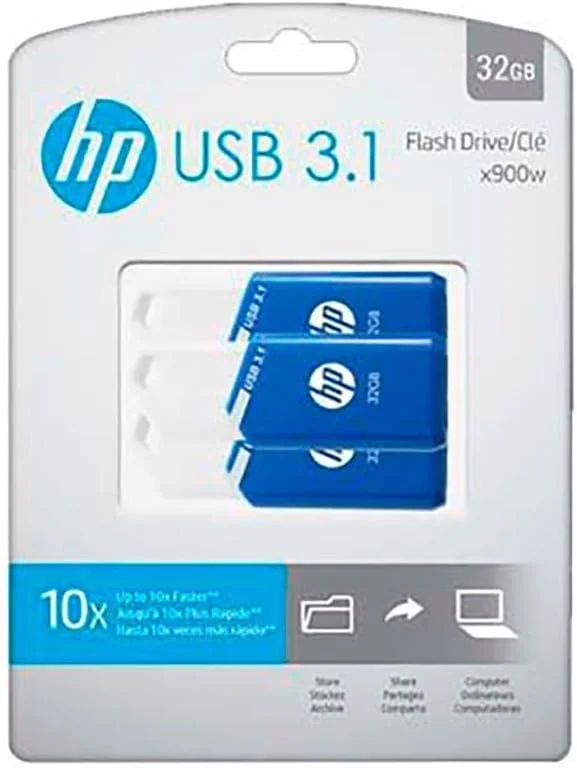 فلش مموری USB 3.1 اچ پی 32 گیگابایت X755W بسته 3 عددی آبی فلش مموری USB 3.1 اچ پی 32 گیگابایت X755W بسته 3 عددی آبی