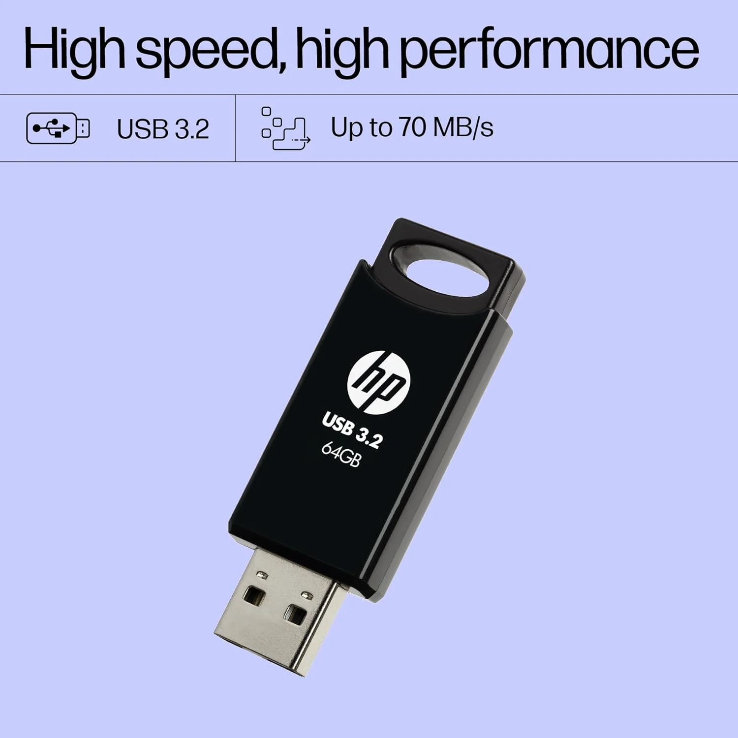 فلش مموری 64 گیگابایتی USB 3.2 اچ پی مدل 712w - مشکی فلش مموری 64 گیگابایتی USB 3.2 اچ پی مدل 712w - مشکی