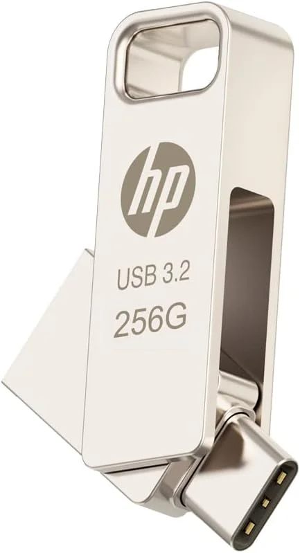فلش مموری فلزی دوگانه HP x206c با ظرفیت 256 گیگابایت، USB 3.2 Type-C/Type-A، سرعت خواندن تا 120 مگابایت بر ثانیه فلش مموری فلزی دوگانه HP x206c با ظرفیت 256 گیگابایت، USB 3.2 Type-C/Type-A، سرعت خواندن تا 120 مگابایت بر ثانیه