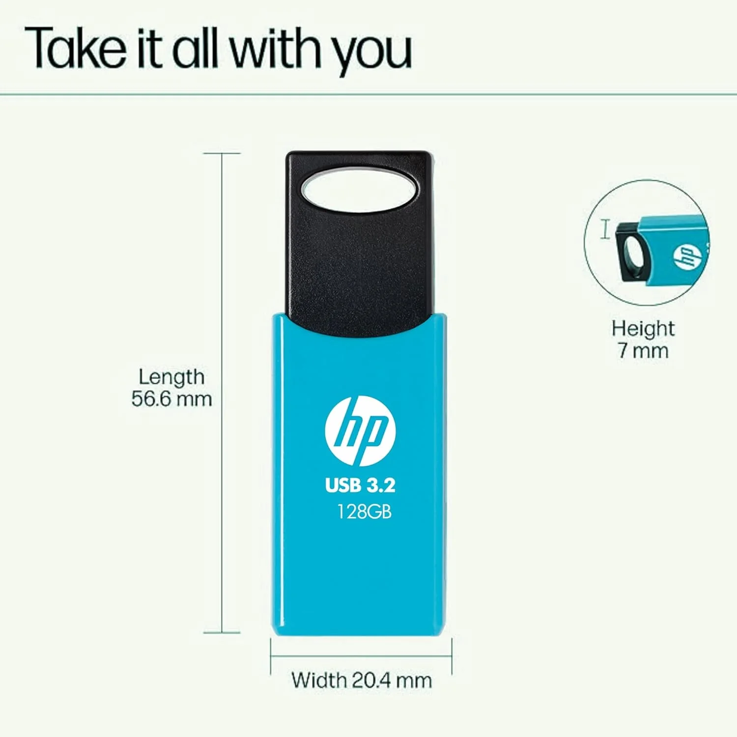 فلش مموری USB 3.2 اچ پی 712w با ظرفیت 128 گیگابایت - آبی فلش مموری USB 3.2 اچ پی 712w با ظرفیت 128 گیگابایت - آبی