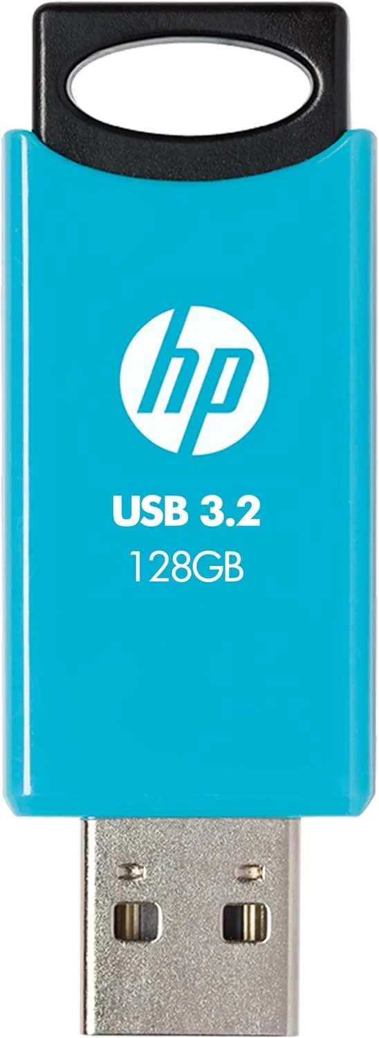 فلش مموری USB 3.2 Gen 1 اچ پی 712w ظرفیت 128 گیگابایت، آبی، سرعت خواندن تا 120 مگابایت بر ثانیه