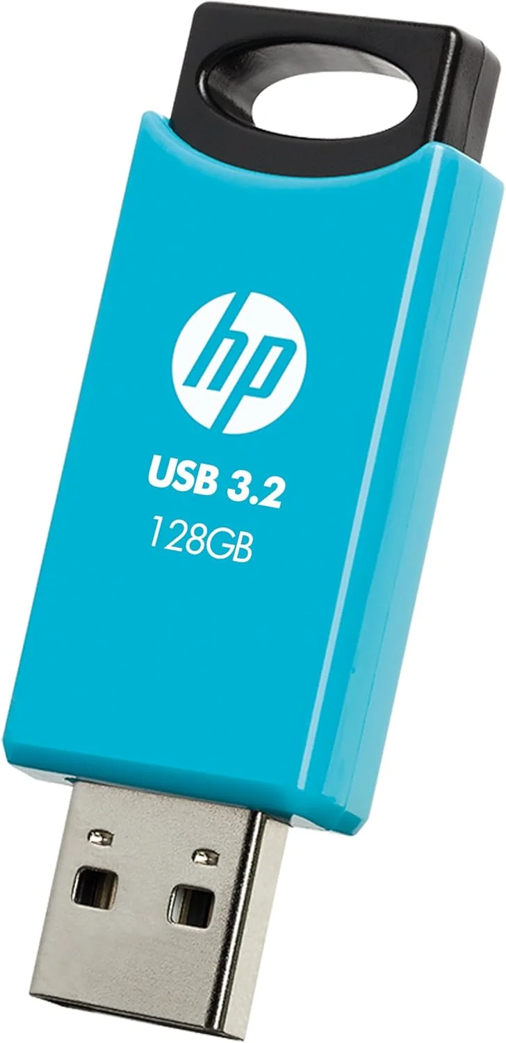 فلش مموری USB 3.2 Gen 1 اچ پی 712w ظرفیت 128 گیگابایت، آبی، سرعت خواندن تا 120 مگابایت بر ثانیه