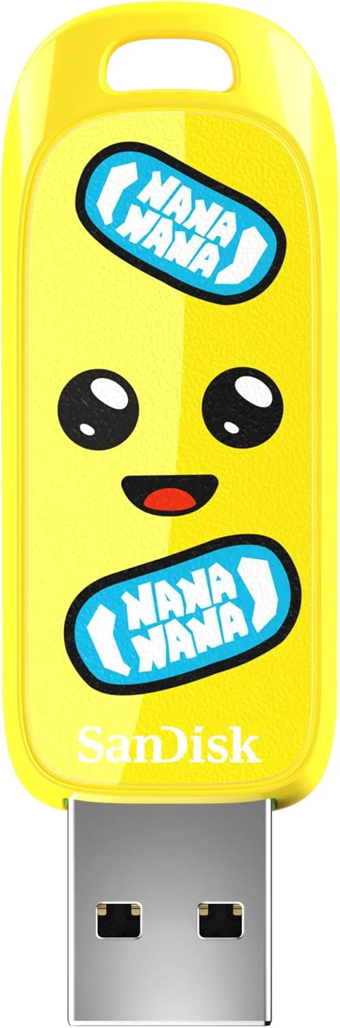 فلش مموری 256 گیگابایتی سن‌دیسک Fortnite، نسخه Peely - سرعت تا 130 مگابایت بر ثانیه، USB Type-A، برای تلفن‌های هوشمند، کنسول‌های بازی و کامپیوتر