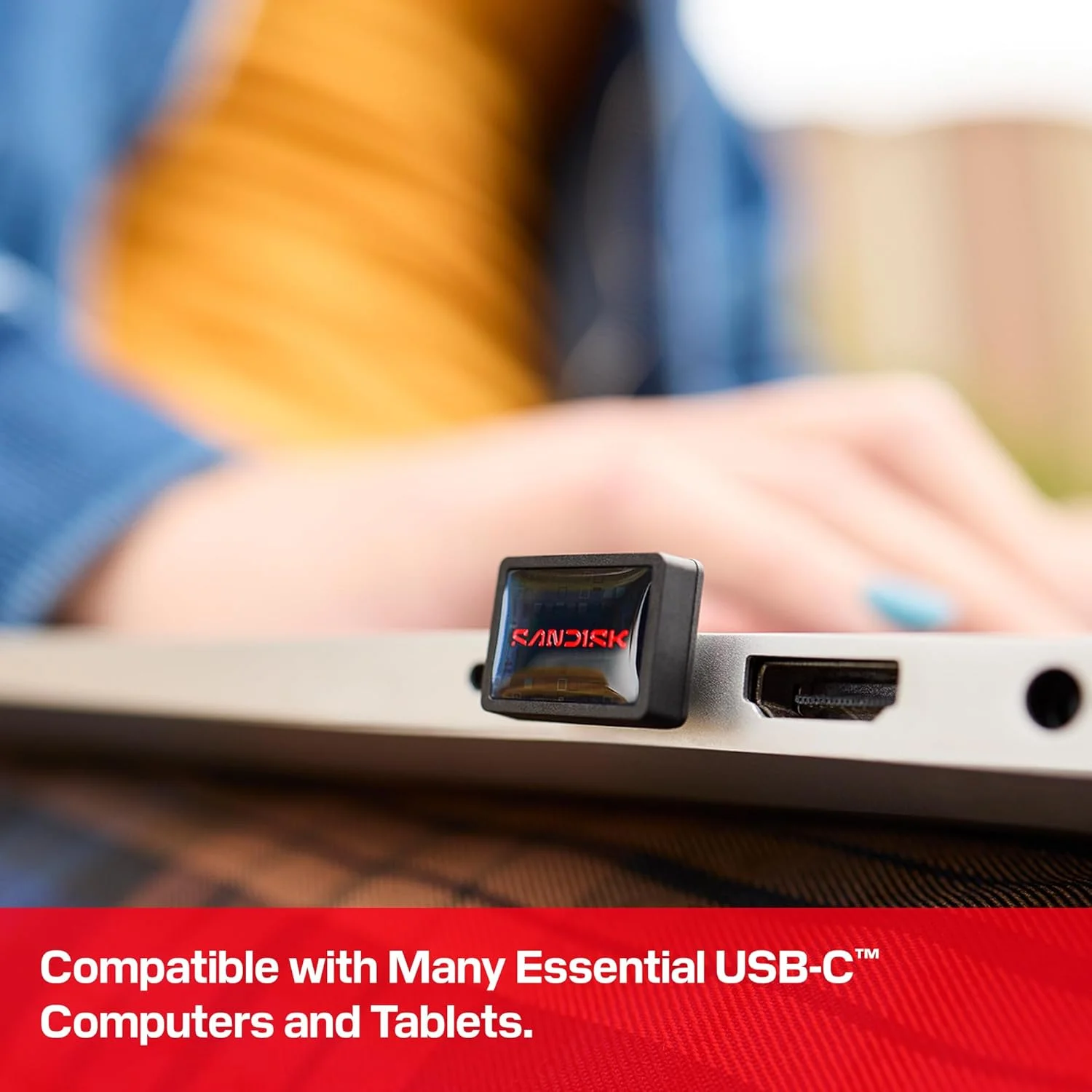 فلش درایو USB-C سن‌دیسک Extreme Fit با ظرفیت 256 گیگابایت - سرعت خواندن تا 400 مگابایت بر ثانیه، USB 3.2 Gen 1، USB Type-C - ذخیره سازی Plug-and-Stay - مشکی - SDCZ530-256G-G46