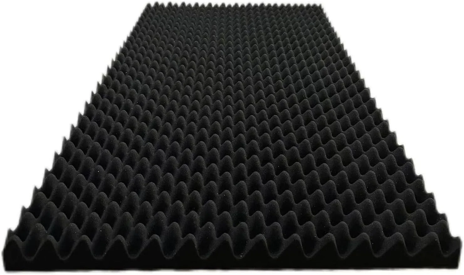 یک بسته پنل فوم شانه تخم مرغی عایق صدا برای دیوارها، 122x61x5 سانتی متر، پنل های آکوستیک، پنل های دیواری ضد حریق با چگالی بالا، تصفیه آکوستیک حرفه ای (مشکی)