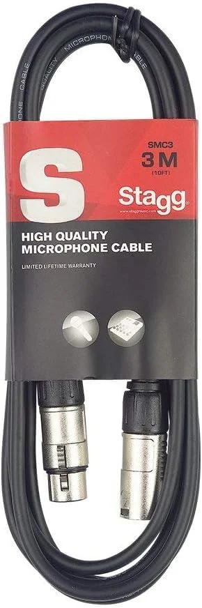 میکروفون داینامیک وکال Shure SM58-S با کلید روشن/خاموش، مشکی و کابل میکروفون Stagg 3 متری - 1x XLR Male - 1x XLR Female، مشکی میکروفون داینامیک وکال Shure SM58-S با کلید روشن/خاموش، مشکی و کابل میکروفون Stagg 3 متری - 1x XLR Male - 1x XLR Female، مشکی