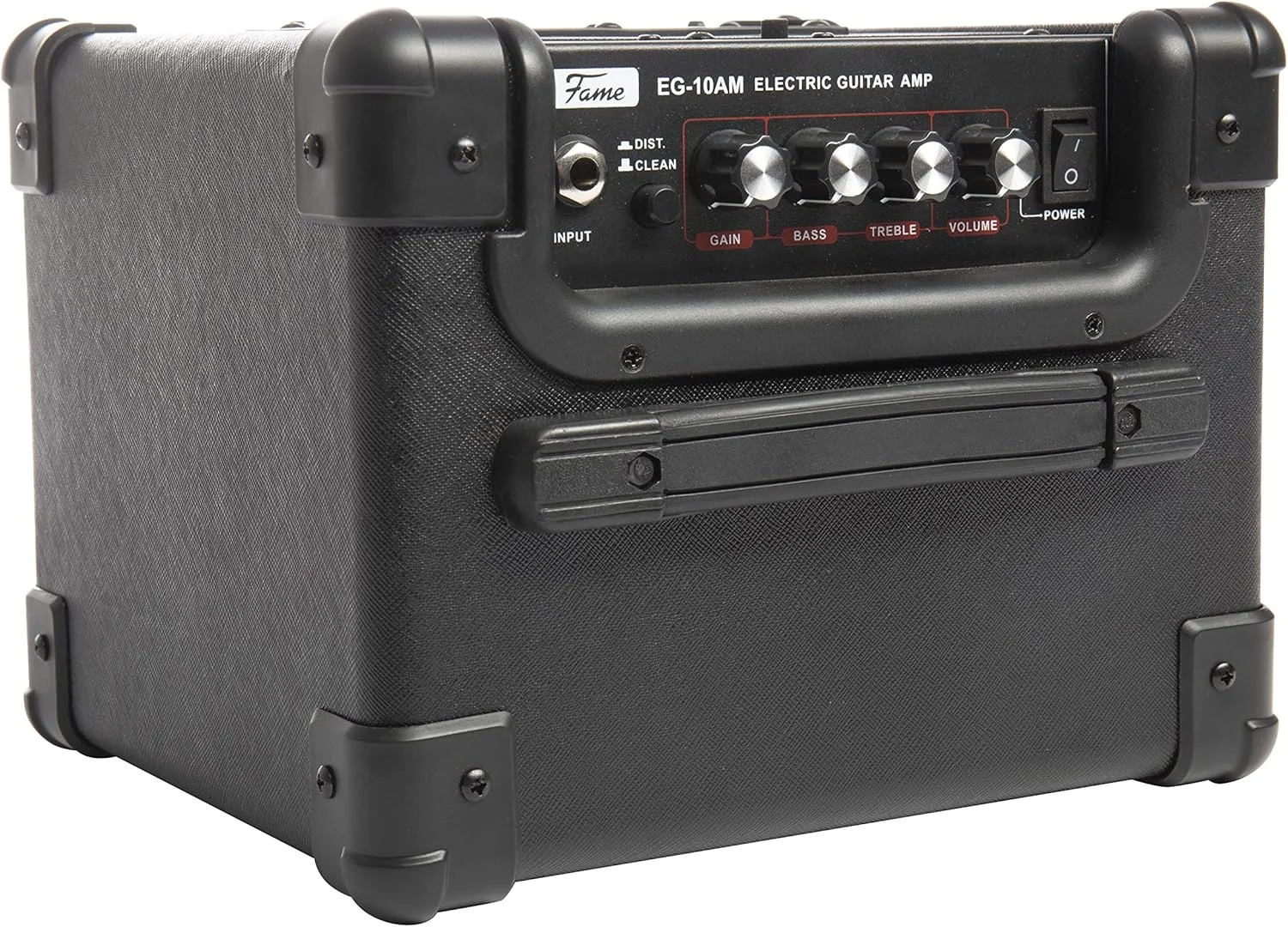 آمپلیفایر گیتار الکتریک 10 واتی Fame EG-10AM، کامپکت، دارای تنظیمات 2 بانده صدا، دیستورشن قابل تنظیم، ایدهآل برای تمرین، قابلیت کار با باتری آمپلیفایر گیتار الکتریک 10 واتی Fame EG-10AM، کامپکت، دارای تنظیمات 2 بانده صدا، دیستورشن قابل تنظیم، ایدهآل برای تمرین، قابلیت کار با باتری