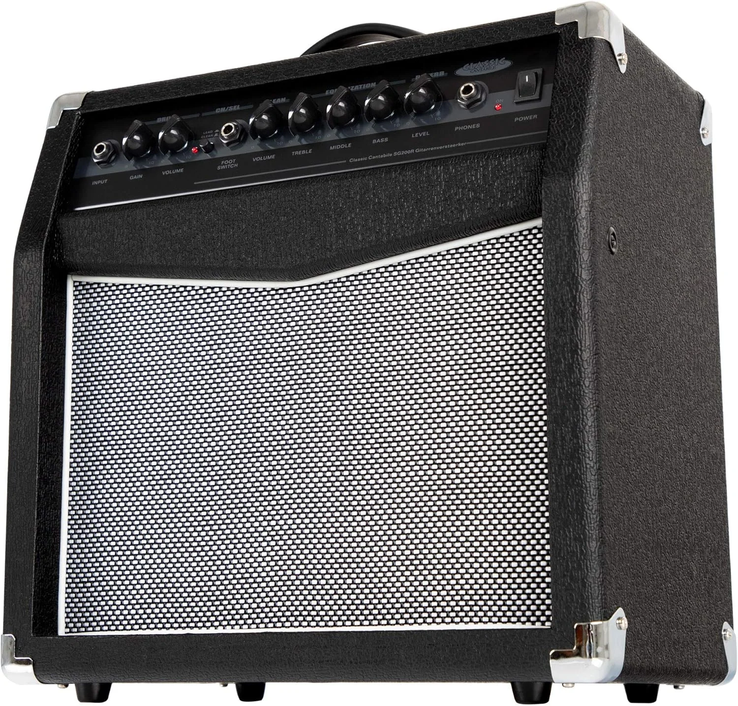 آمپلی فایر گیتار کلاسیک Cantabile SG200R - آمپلی فایر 20 واتی (RMS) - بلندگوی 8 اینچی - 2 کانال (Clean و Overdrive) - ریورب فنری قابل تنظیم