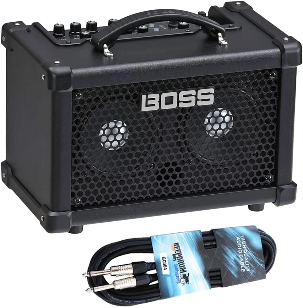 آمپلی فایر باس قابل حمل باس دوگانه کیوب LX + کابل جک کیپ درام