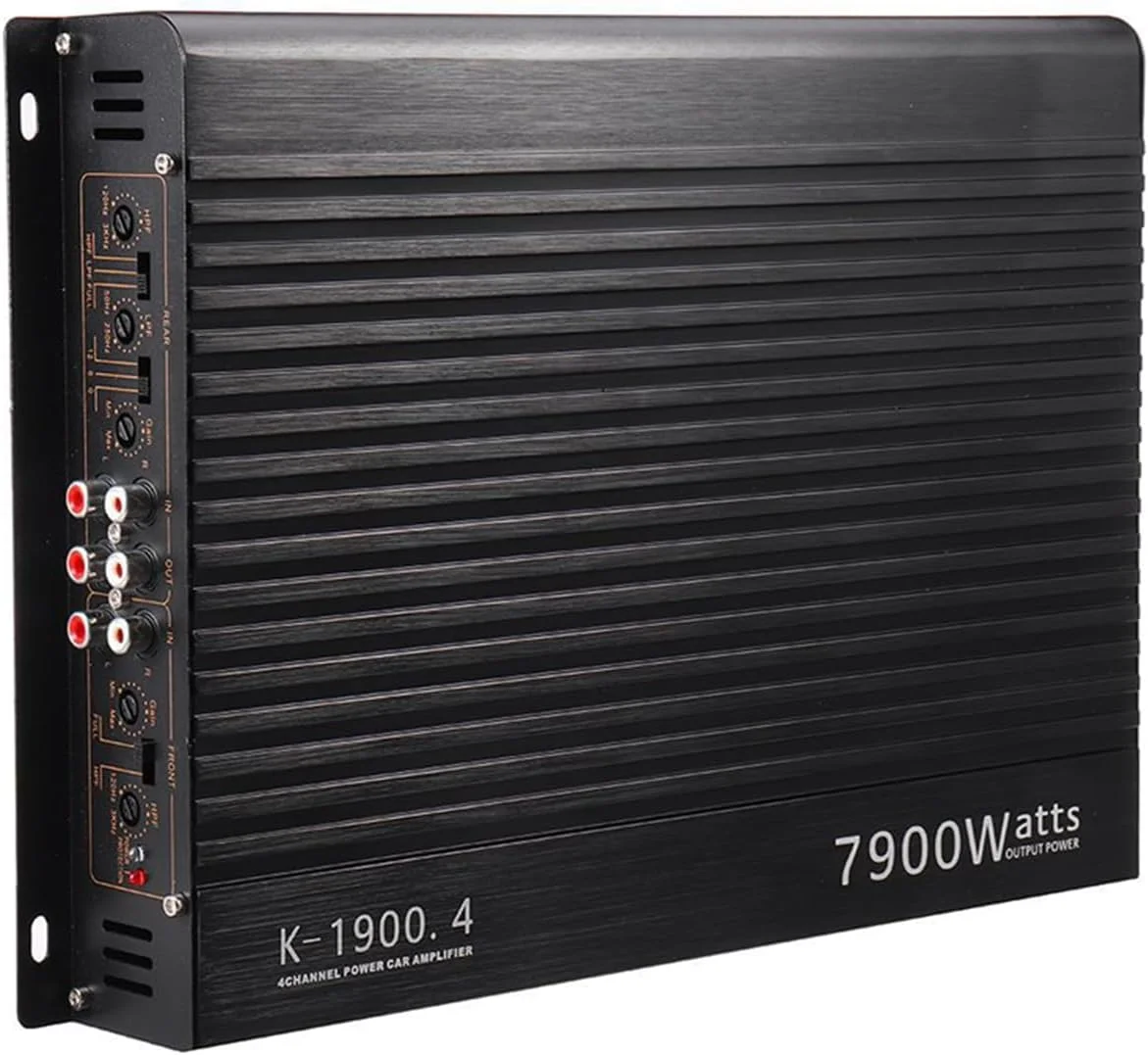 آمپلی فایر صوتی خودرو توان بالا مشکی 7900 وات 4 کانال آلیاژ آلومینیوم برای رادیو خودرو آمپلی فایر صوتی خودرو توان بالا مشکی 7900 وات 4 کانال آلیاژ آلومینیوم برای رادیو خودرو