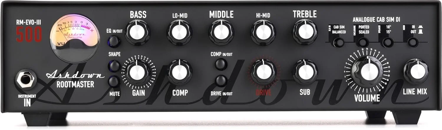 اشداون - RM-500 EVO III آمپلی فایر 500 وات، اکولایزر 5-باند، کمپرسور تک دکمه، واحد شبیه ساز لامپ، تولید کننده ساب هارمونیک