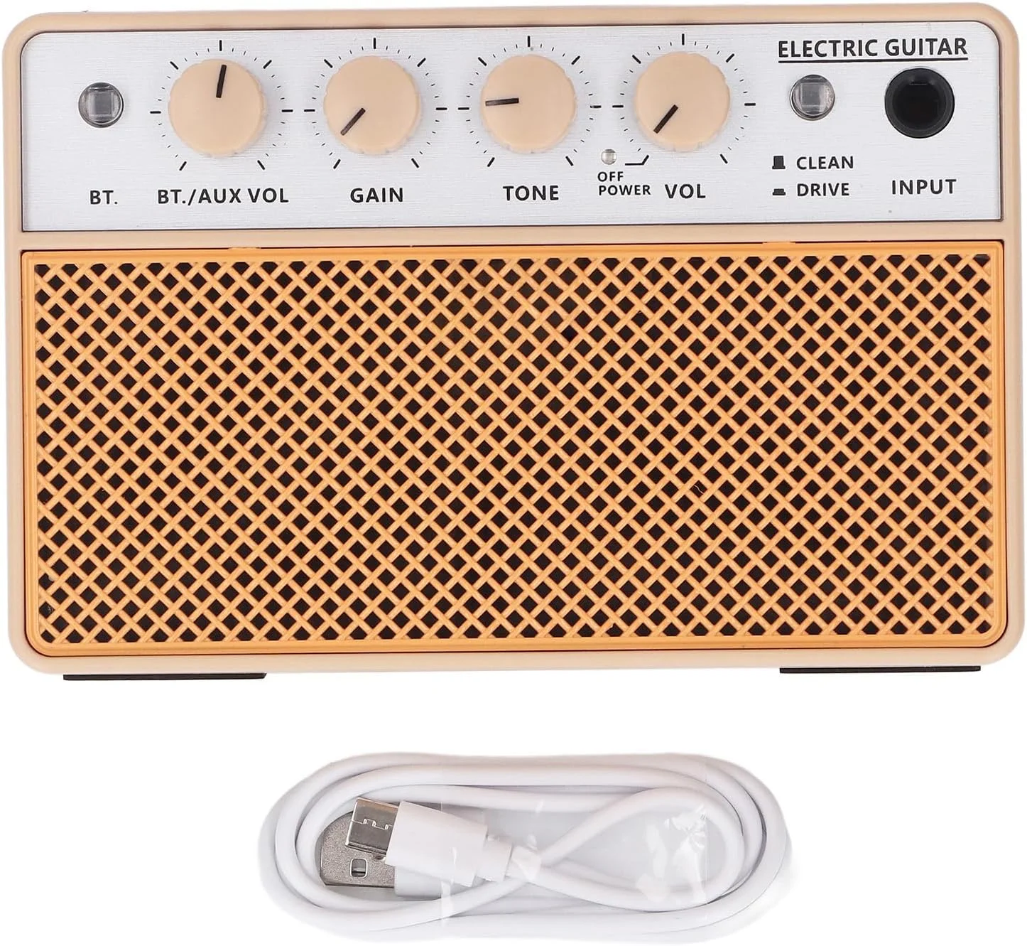 آمپلی فایر گیتار باس کوچک 10 واتی، آمپلی فایر الکتریکی قابل شارژ کوچک با دو کانال کلین و درایو برای تمرین در داخل و خارج از منزل