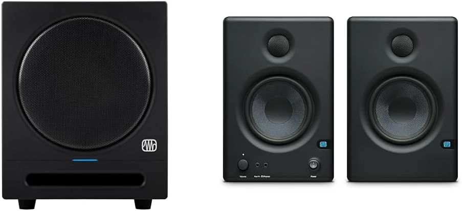 ساب ووفر استودیویی اکتیو 8 اینچی PreSonus Eris Sub 8BT با بلوتوث و مانیتورهای استودیویی 2 طرفه چندرسانه‌ای با کیفیت بالا 4.5 اینچی Eris E4.5 (جفت)