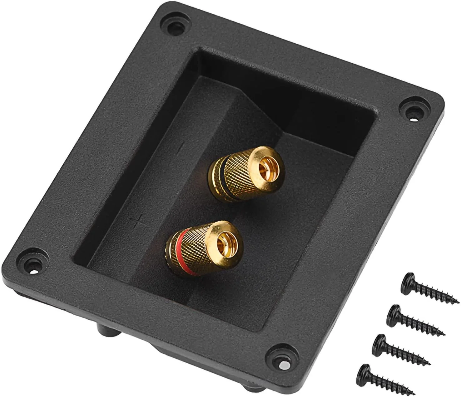 جعبه اتصال بلندگو Fafeicy، ترمینال 2 پل برای بلندگوهای HiFi، پایه ABS، جعبه اتصال روکش مس با صفحه ضخیم 3.8 میلی‌متری برای سینمای خانگی