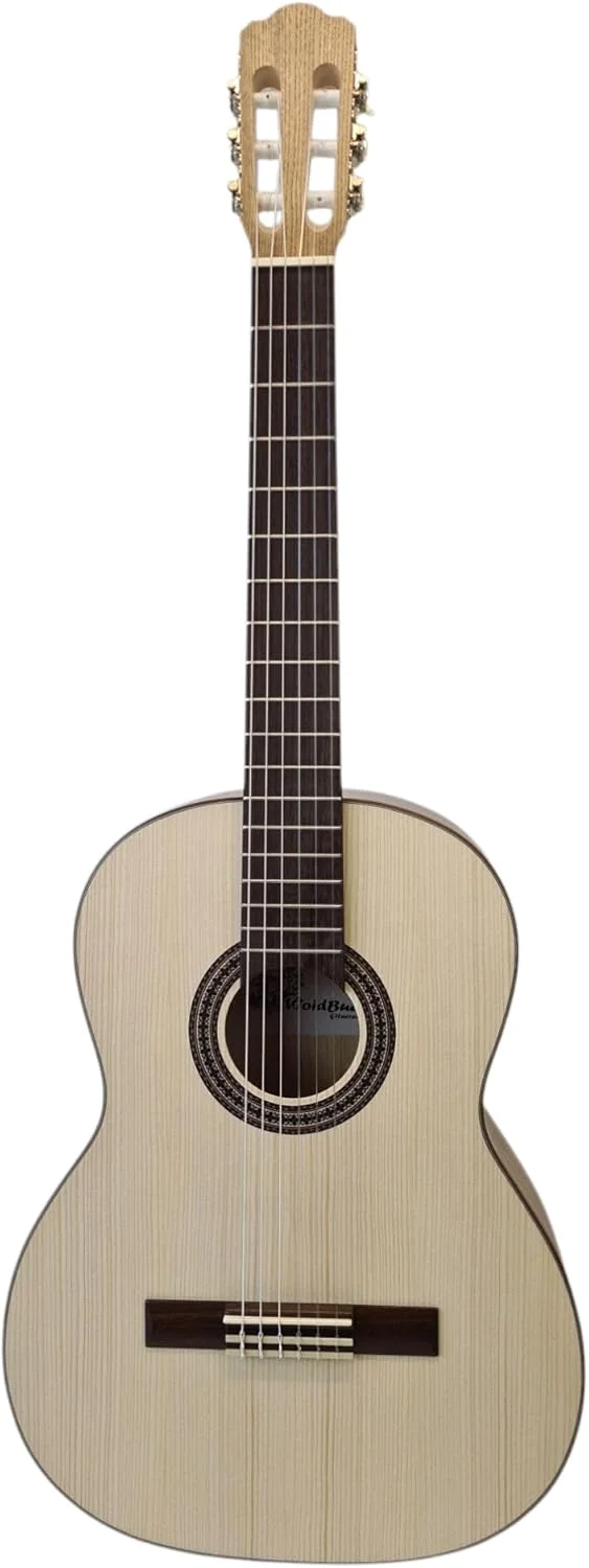 گیتار کنسرت وودبوآ 4/4 تمام چوب مدل SS400 صنوبر زبان گنجشک، پری امپ تیونر فیشمن، کیف و بند – گیتار آکوستیک حرفه ای با صدای گرم و نافذ – گیتار موسیقی محلی با صفحه، پشت و کناره های چوب یکپارچه