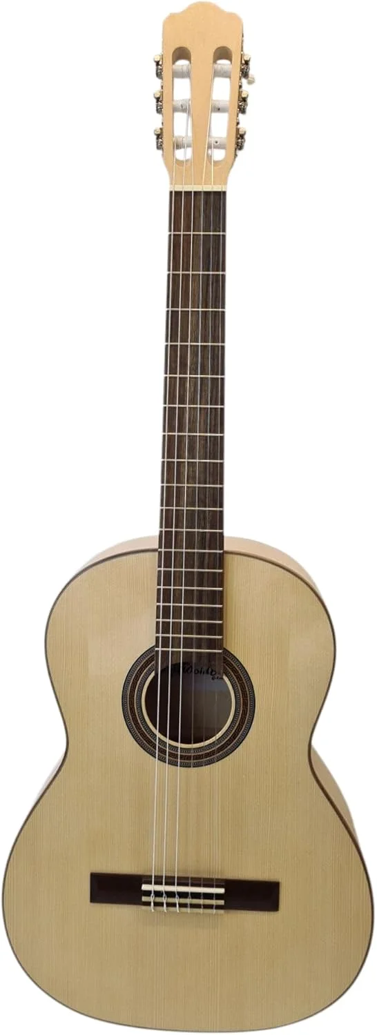 گیتار کنسرت وودبوآ SS100 سایز 4/4 تماما یکپارچه صنوبر افرا به همراه پری امپ و تیونر | گیتار آکوستیک به همراه کیف و بند | گیتار موسیقی محلی با صدای گرم و پیکاپ فیشمن پرسیس