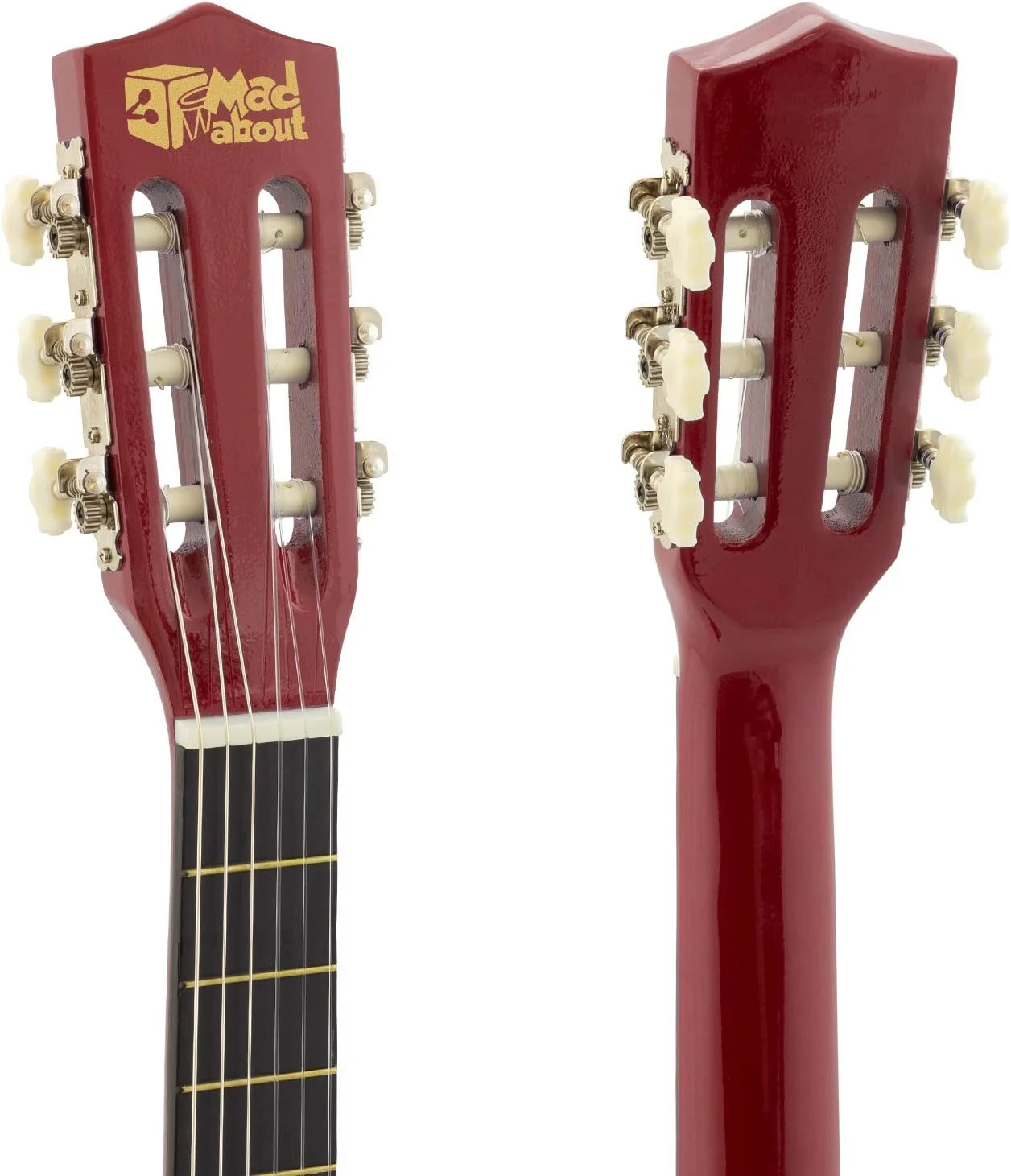 گیتار کلاسیک Mad About MA-CG05، گیتار کلاسیک 1/4 قرمز - گیتار اسپانیایی رنگارنگ با کیف حمل، بند، پیک و سیم های اضافی