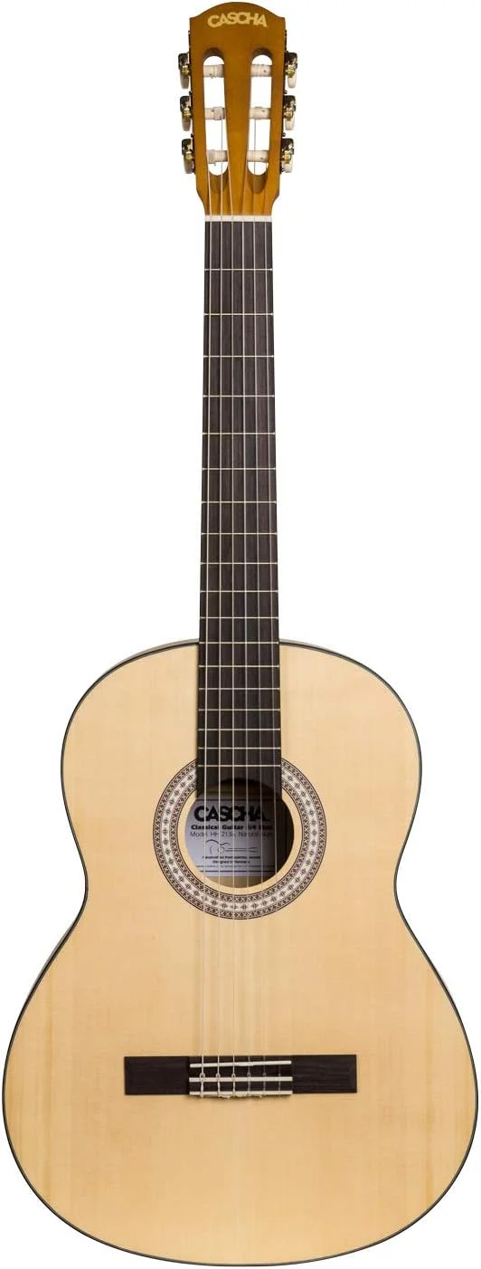 ست آغازین گیتار کنسرت 4/4 کَشا | گیتار با کیفیت بالا برای مبتدیان و کودکان بالای 10 سال | گیتار آکوستیک با کیف، پیک، تیونر و کتاب آموزشی با کدهای QR | سایز عالی 4/4