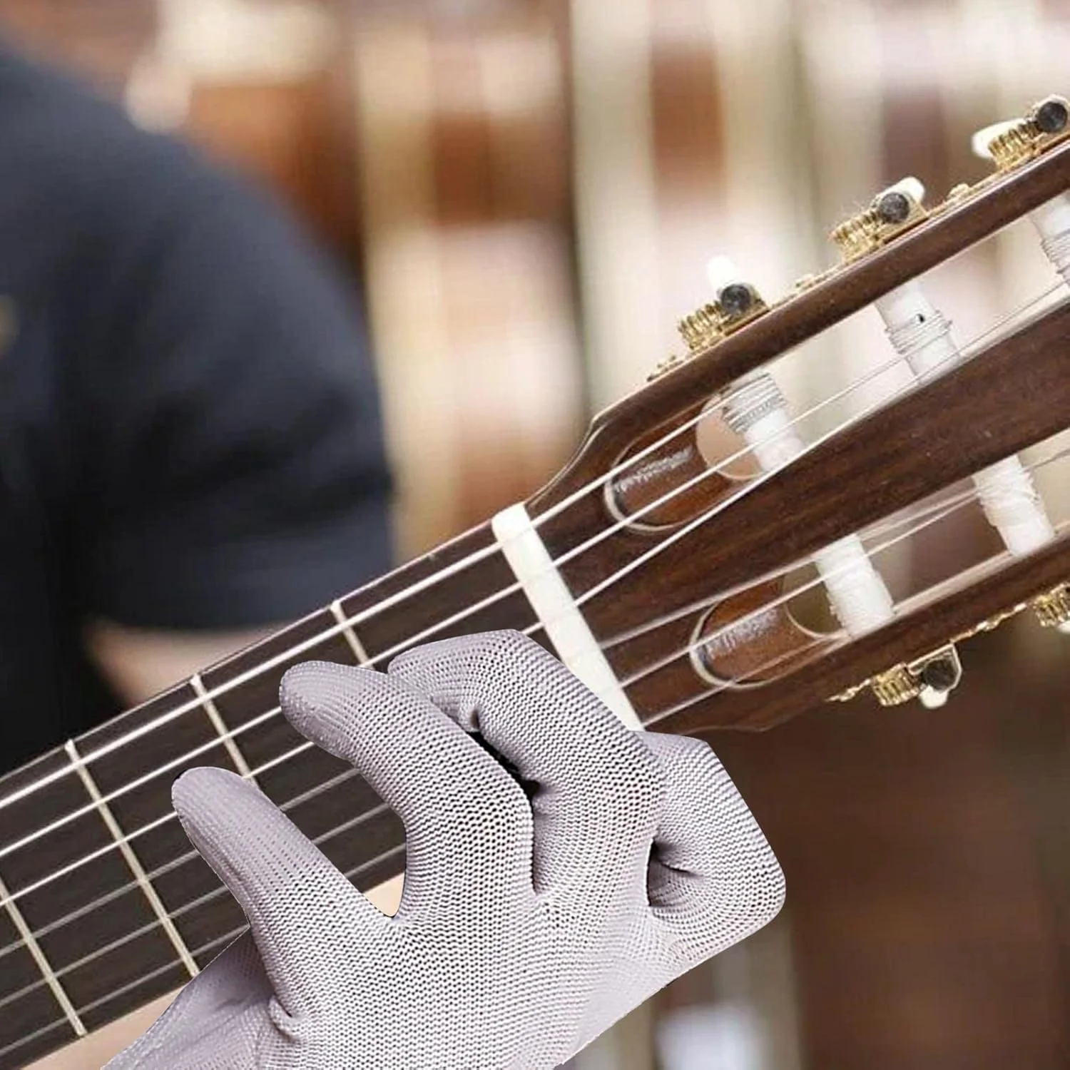 دستکش برای سازهای زهی - دستکش نایلونی نرم، پوشش انگشت، کمک عملی | دستکش های قابل استفاده مجدد برای بانجو، ویولن، گیتار باس، تمرین گیتار