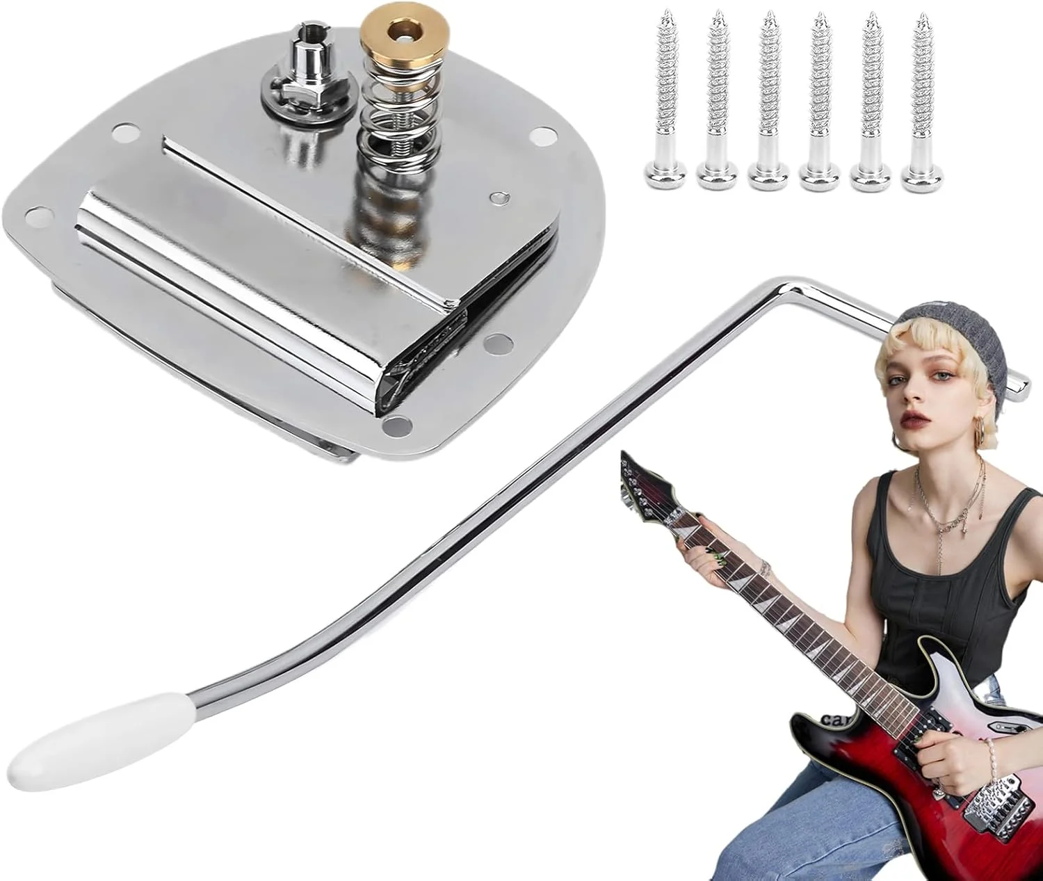 پل ترمولو برای گیتار الکتریک | تثبیت کننده فنری برای گیتار، قطعات آلیاژ روی برای آلات موسیقی، جایگزین وینتیج برای سیم گیر با طراحی بهینه