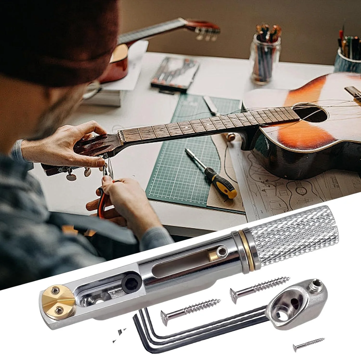 پل جداکننده برای گیتار الکتریکی - قطعه جایگزین برای گیتار - بریج تقسیم شده بدون سر برای گیتار الکتریکی، برای اجرای موسیقی، اجرای صحنه، تمرین در خانه و ضبط