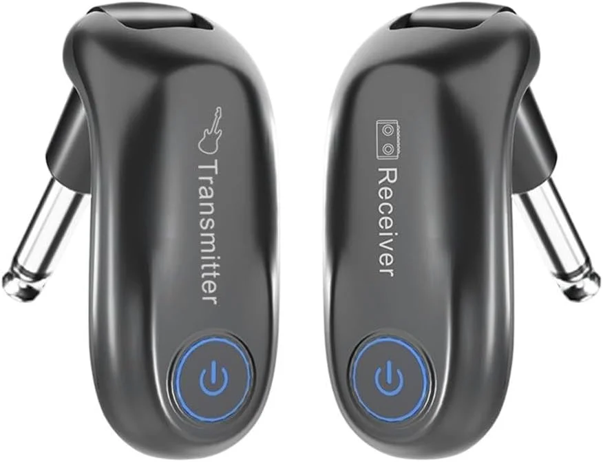 سیستم گیتار بی‌سیم 2.4G، فرستنده قابل شارژ، گیرنده، برد 30 متری، جفت‌سازی خودکار برای گیتار باس، سازهای الکترونیکی، لوازم جانبی گیتار (مشکی)