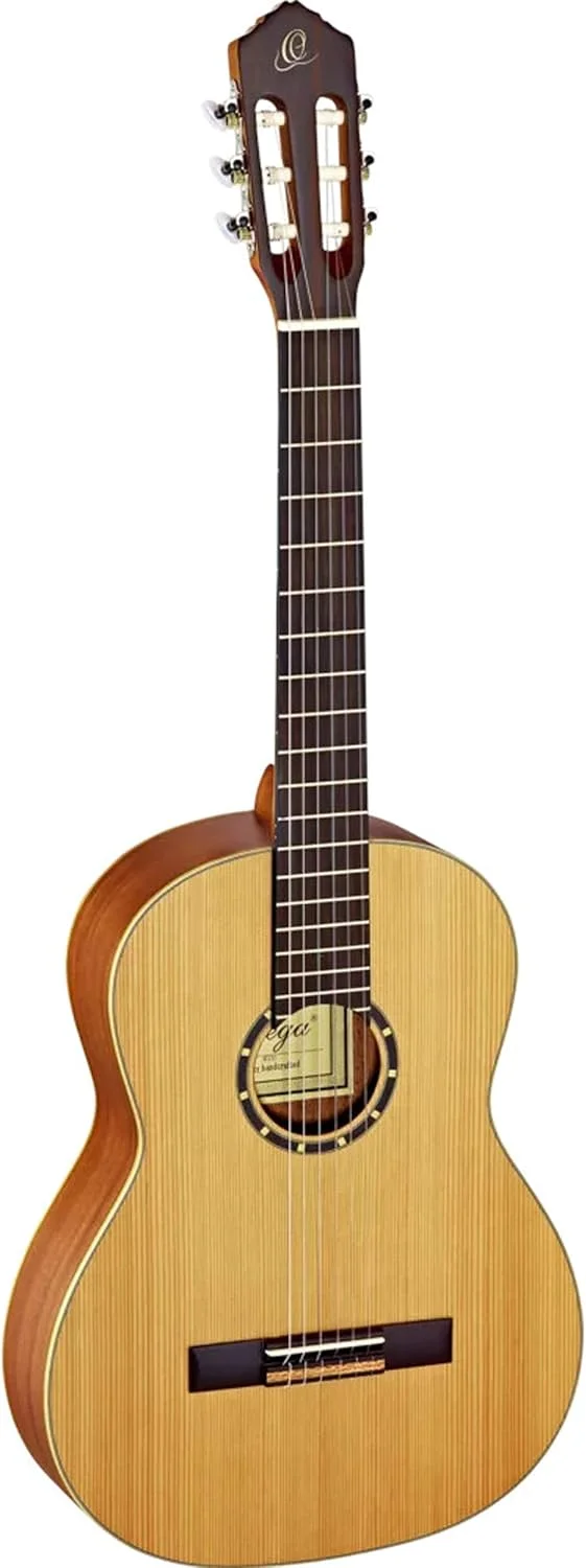 گیتار کنسرت اورتگا 4/4 - گردن باریک - سری Family Pro - شامل کیف مخصوص - سدر قرمز کانادایی یکپارچه، ماهون، طبیعی (R131SN)