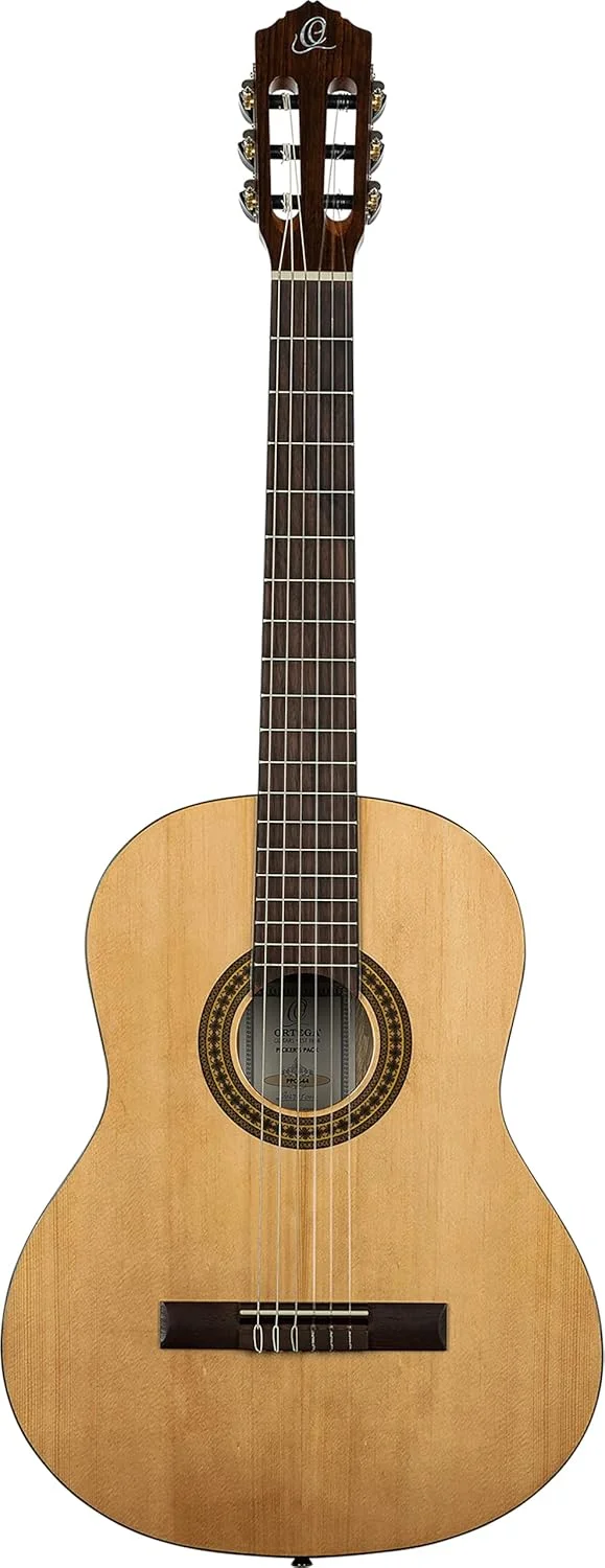 مجموعه گیتار کلاسیک ارtega برای شروع نوازندگی - پک پیکرز - شامل کیف، کوک کننده، پیک، بند، سیم، پایه - صنوبر، کاتالپا، طبیعی (RPPC44)