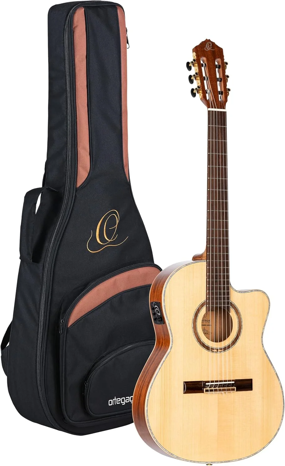 گیتار کنسرت الکترو آکوستیک ارتعا - 4/4، گردن باریک، بدنه باریک - سری پرفورمر - شامل کیف حمل - صنوبر سیتکا یکپارچه، ساپلی، طبیعی (RCE138-T4)