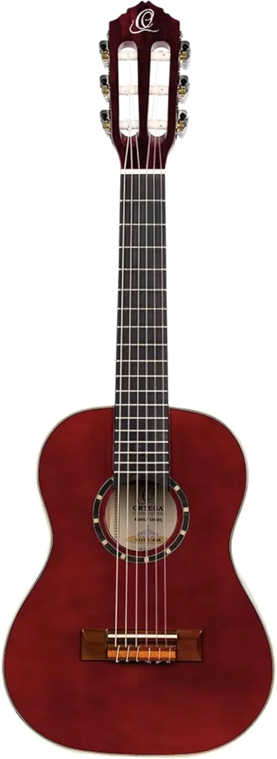 گیتار کلاسیک 1/4 Ortega Guitars - سری Family - به همراه کیف - صنوبر، ماهون، قرمز (R121-1/4WR)