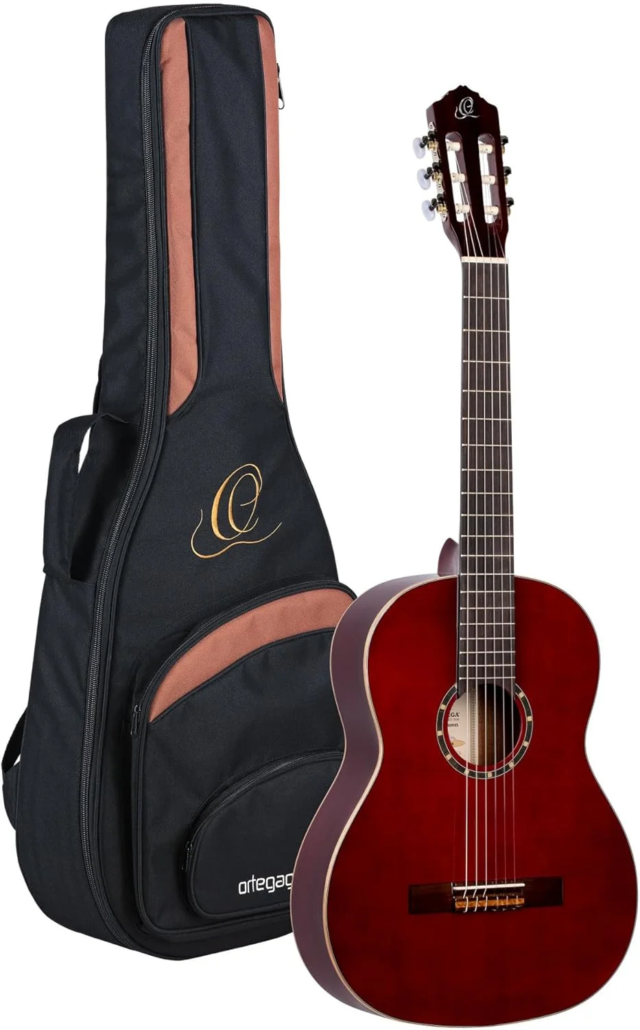 گیتار کنسرت 4/4 Ortega Guitars - سری Family - به همراه کیف - صنوبر، ماهون، قرمز (R121WR)