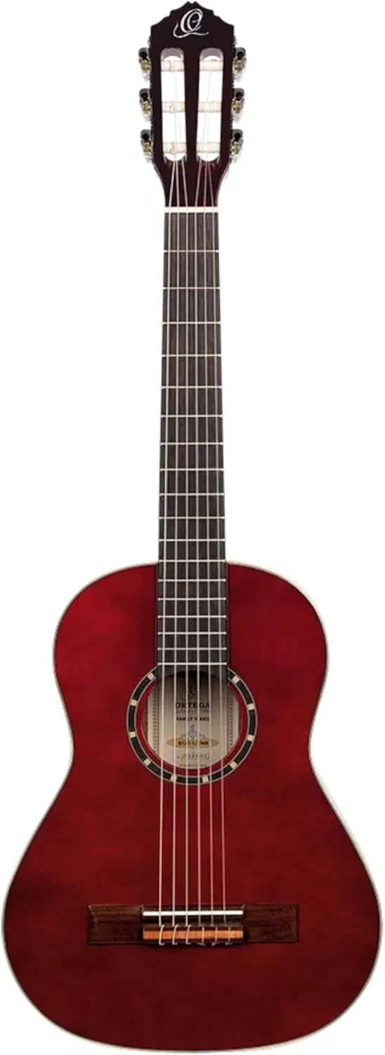 گیتار کنسرت 1/2 Ortega Guitars - سری Family - شامل کیف حمل - صنوبر، ماهون، قرمز (R121-1/2WR)