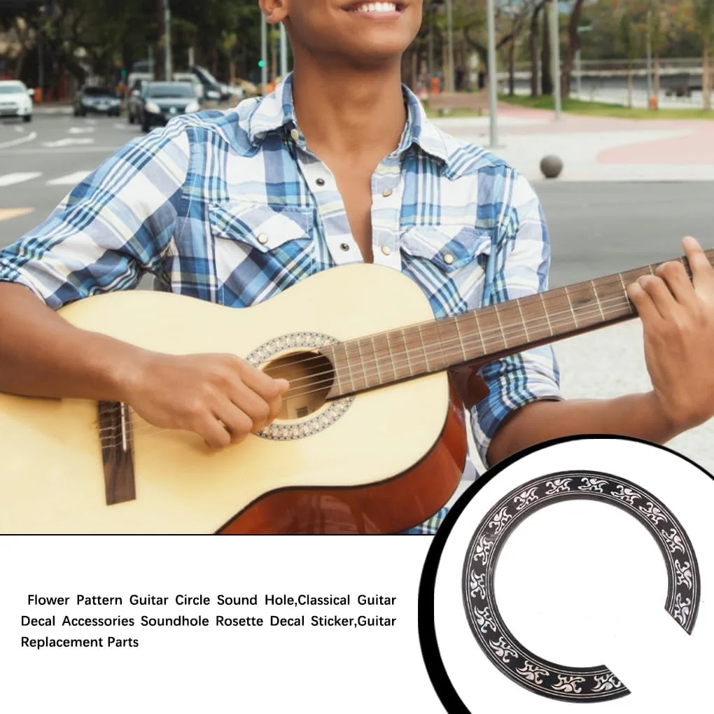 برچسب تزئینی روزت برای گیتار، قطعات یدکی سبک وزن و ابزار آلات جانبی مناسب برای نوازندگی گیتار