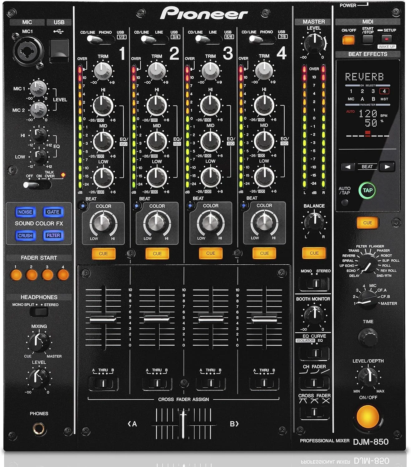 میکسر دیجیتال 4 کاناله پیشرفته پایونیر DJM-850-K، مشکی