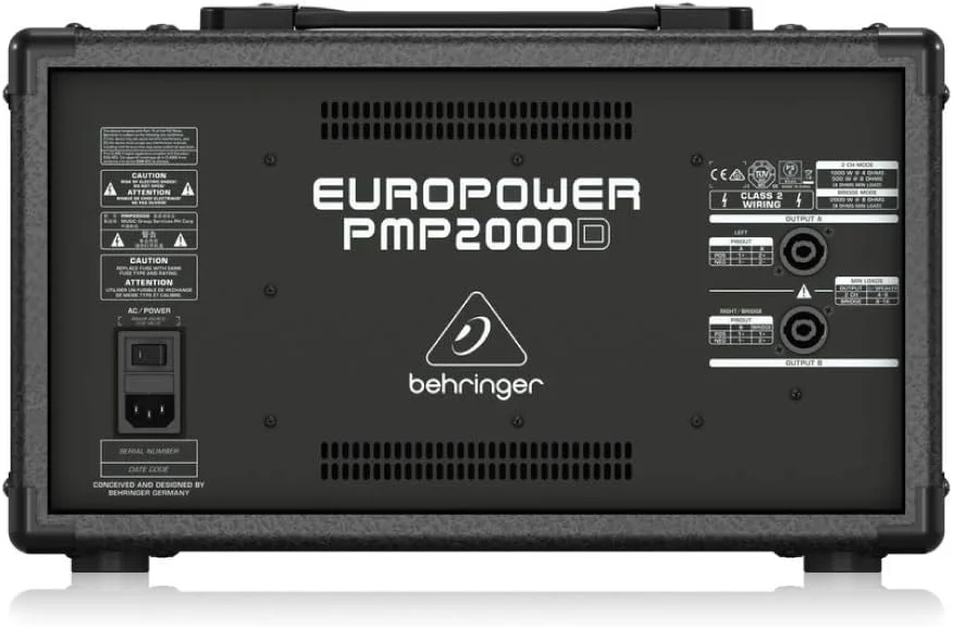 میکسر پاور 14 کاناله 2000 واتی Behringer EUROPOWER PMP2000D با پردازنده Klark Teknik Multi-FX و قابلیت اتصال بی‌سیم