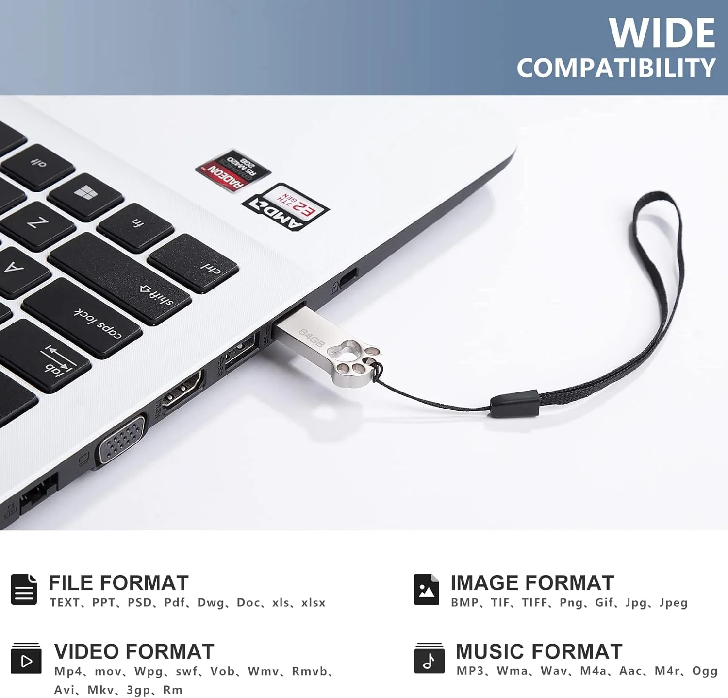 فلش مموری 64 گیگابایتی Geweo، فلش مموری باریک 64 گیگابایتی USB 2.0 ضد آب با جاکلیدی برای مدرسه، دفتر، ماشین، کامپیوتر، لپ تاپ (نقره ای) فلش مموری 64 گیگابایتی Geweo، فلش مموری باریک 64 گیگابایتی USB 2.0 ضد آب با جاکلیدی برای مدرسه، دفتر، ماشین، کامپیوتر، لپ تاپ (نقره ای)