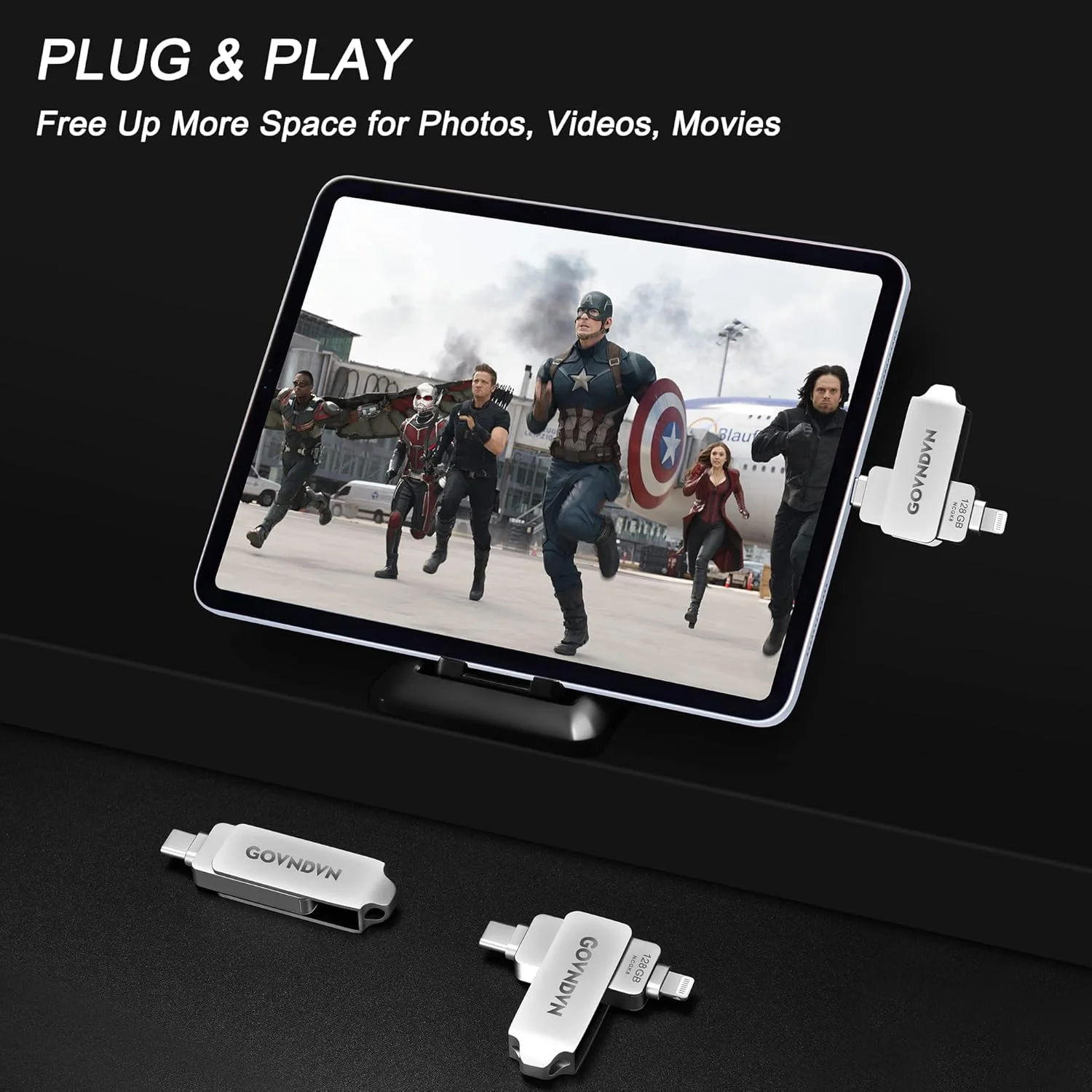 فلش مموری USB دارای گواهی MFi اپل برای آیفون 16/15/14/13/12/11، فلش مموری 128 گیگابایتی آیفون با پورت لایتنینگ USB C، فلش درایو پشتیبان گیری عکس برای آیپد/اندروید/کامپیوتر (128 گیگابایت) فلش مموری USB دارای گواهی MFi اپل برای آیفون 16/15/14/13/12/11، فلش مموری 128 گیگابایتی آیفون با پورت لایتنینگ USB C، فلش درایو پشتیبان گیری عکس برای آیپد/اندروید/کامپیوتر (128 گیگابایت)