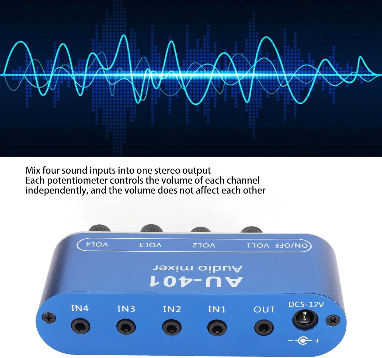 میکسر استریو Bewinner، میکسر خطی 4 کاناله کم نویز 4 ورودی به 1 خروجی کنترل صدا تقویت کننده انتخاب صدا 3.5 میلی متری - میکسر صدا برای هدفون لپ تاپ کامپیوتر میکسر استریو Bewinner، میکسر خطی 4 کاناله کم نویز 4 ورودی به 1 خروجی کنترل صدا تقویت کننده انتخاب صدا 3.5 میلی متری - میکسر صدا برای هدفون لپ تاپ کامپیوتر